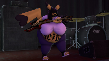 anthro belly big_belly big_breasts bottomwear breasts clothing denim denim_bottomwear denim_clothing drum drum_set female flip_flops footwear furniture guitar huge_breasts jeans musical_instrument navel overweight pants percussion_instrument plucked_string_instrument sandals shoes solo string_instrument thick_thighs wide_hips queenofthekabuto nintendo pokemon generation_1_pokemon pikachu pokemon_(species) 16:9 3d_(artwork) character_request digital_media_(artwork) source_filmmaker_(artwork) tagme widescreen