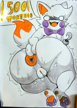 anthro anus anus_focus big_butt butt butt_focus female genitals looking_at_viewer pawpads paws rear_view solo spread_anus spread_butt spreading tail text thick_thighs vulva great_hendy five_nights_at_freddy's five_nights_at_freddy's_world five_nights_at_frickbear's_3 scottgames lolbit_(fnaf) lolbit_(frickbear's) absurd_res hi_res russian_text traditional_media_(artwork)