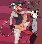 anthro big_penis duo genitals huge_penis hyper hyper_genitalia hyper_penis imminent_rape intimidation male male/male penis penis_on_balls rifykoh helluva_boss moxxie_(helluva_boss) striker_(helluva_boss) demon imp reptile scalie snake