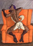 3_toes anthro anus backsack balls butt digitigrade feet foot_focus fur furniture genitals hindpaw looking_at_viewer looking_back male nude pawpads paws pose presenting raised_tail sofa soles solo tail toes ayame_emaya jarlarild kelkko hyena mammal spotted_hyena 2000