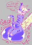 anthro balls big_balls big_penis bodily_fluids cum cum_inflation cum_inside erection genital_fluids genitals huge_balls huge_penis hyper hyper_balls hyper_genitalia hyper_penis inflation male penis solo starry_stoat no_nut_november lavender_(starry_stoat) cheshire_cat_(species) hi_res meme