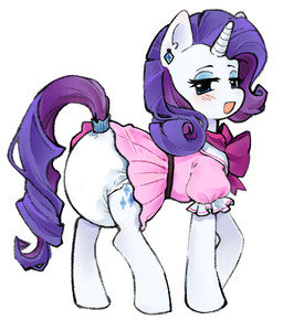 blue_eyes blush clean_diaper clothed clothed_feral clothing cutie_mark diaper ear_piercing ear_ring female feral furgonomic_diaper furgonomics horn mane open_mouth piercing purple_mane purple_tail quadruped ring_piercing solo tail wearing_diaper white_body omufujofish friendship_is_magic hasbro my_little_pony mythology rarity_(mlp) equid equine mammal mythological_creature mythological_equine unicorn digital_drawing_(artwork) digital_media_(artwork) hi_res