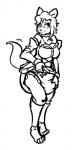 5_toes anthro armwear barefoot biped claws clean_diaper clothed clothing corset diaper dress feet female legwear lingerie looking_at_viewer simple_background sleeves solo toe_claws toes topwear wearing_diaper white_background daikanu maia_grant canid canine fox mammal digital_media_(artwork) hi_res line_art monochrome