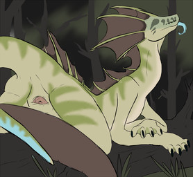animal_genitalia blind butt claws cloaca disability eyeless feral frill_(anatomy) genitals horizontal_cloaca male membrane_(anatomy) membranous_frill nude presenting presenting_cloaca presenting_hindquarters raised_tail solo swamp tail toe_claws tongue tongue_out frostedscales amphibian scalie 2018 digital_media_(artwork)