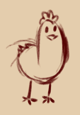 ambiguous_gender feral shitpost simple_background simplistic solo stick_legs artxcid avian bird chicken galliform phasianid low_res meme sketch