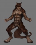 anthro chest_tuft claws crotch_tuft fur male muscular muscular_anthro muscular_male pubes solo tail tuft emboss0320 canid canine canis mammal wolf 4:5 hi_res