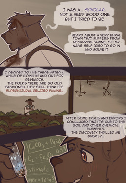 3_panel_comic anthro big_muscles blood blood_from_mouth blood_in_mouth blood_on_clothing blood_on_face bodily_fluids clothed clothing dialogue male muscular muscular_anthro muscular_male nosebleed orange_eyes scholar smile solo text topwear wounded king_slabu adrian_(king_slabu) canid canine canis domestic_dog mammal spirit absurd_res comic digital_media_(artwork) english_text hi_res