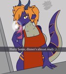 anthro apron big_breasts breasts camera cleavage clothed clothing colored_nails electronics female flirting flirting_with_viewer horn lips mature_anthro mature_female nails phone photo selfie solo wide_hips fullmetaljax mythology snapchat hope_(fullmetaljax) dragon mythological_creature mythological_scalie scalie absurd_res hi_res mother_(lore) parent_(lore)