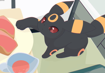 cake container cup dessert food perspective solo sirikakire nintendo pokemon reach eeveelution generation_2_pokemon pokemon_(species) umbreon absurd_res digital_drawing_(artwork) digital_media_(artwork) hi_res