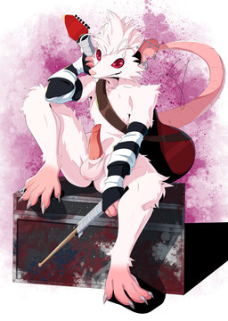 alternative_fashion animal_genitalia antennae_(anatomy) anthro arm_warmers armwear clothing drumming_stick ear_piercing electric_guitar fur genitals guitar male musical_instrument penis percussion_mallet piercing plucked_string_instrument punk red_eyes sheath solo string_instrument tapering_penis white_body white_fur theicecreamcones jerbeen mammal mouse murid murine rodent absurd_res hi_res