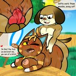 animal_genitalia animal_penis anthro anthro_on_anthro anthro_penetrated anthro_penetrating anthro_penetrating_anthro balls bent_over big_breasts big_butt big_sister_villager black_eyes blush bodily_fluids breasts brown_balls brown_body brown_fur butt butt_grab canine_genitalia canine_penis clitoris dialogue duo fangs female female_penetrated freckles from_behind_position fur genital_fluids genitals gold_(metal) gold_jewelry hand_on_butt header header_box heart_symbol hip_grab jewelry jock_villager knot looking_back looking_down looking_up male male/female male_penetrating male_penetrating_female mostly_nude necklace nipples nude open_mouth penetration penile penile_penetration penis penis_in_pussy pink_nipples profanity pussy red_penis sex speech_bubble striped_body striped_fur stripes sweat tan_body tan_fur teeth text text_header vaginal vaginal_penetration wet white_body white_fur yellow_body yellow_fur yellow_sclera softestpuffss animal_crossing nintendo katt_(animal_crossing) mac_(animal_crossing) canid canine canis domestic_cat domestic_dog felid feline felis mammal 1:1 2020 english_text