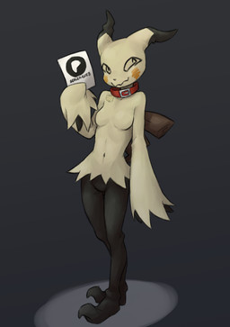 anthro biped breasts collar collar_only female front_view grey_background holding_object looking_at_viewer navel nude nude_anthro nude_female simple_background small_breasts smile solo spiral spiral_eyes standing tail yellow_body sealer4258 nintendo pokemon mimi_(sealer4258) generation_7_pokemon mimikyu pokemon_(species) 2025 absurd_res digital_drawing_(artwork) digital_media_(artwork) hi_res