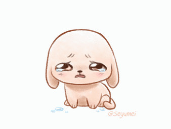 ambiguous_gender animated_gif blinking bodily_fluids brown_eyes crying feral open_mouth sad simple_background solo tail tears toony white_background young young_feral seyumei canid canine canis domestic_dog mammal 2018 animated icon reaction_image short_playtime