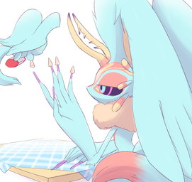 ambiguous_gender anthro antlers big_ears biped bipedal_feral black_sclera blush blush_stickers chest_tuft chips_(food) colored_nails countershade_torso countershading digitigrade dipstick_tail duo feral fingernails fluffy fluffy_tail food fur furniture head_wings holding_food holding_object horn huge_wings markings mouthless multicolored_body multicolored_eyes multicolored_fur nails neck_tuft notched_ear orange_body orange_fur picnic_table pink_eyes pupils purple_fingernails purple_nails semi-anthro side_view simple_background sitting size_difference table tail tail_markings tan_body tan_fur teal_body teal_eyes teal_fur tuft unusual_wing_placement white_background wings amateru_kai kirby_(series) nintendo elfilin fecto_elfilis alien chinchilla chinchillid mammal rodent starling_(kirby) 2022 digital_drawing_(artwork) digital_media_(artwork) male_(lore)