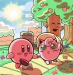 apple blush clothing duo female food fruit hat headgear headwear male not_furry plant tree unknown_artist kirby_(series) nintendo pokemon kirby whispy_woods elemental_creature flora_fauna generation_1_pokemon jigglypuff pokemon_(species) treant waddling_head crossover