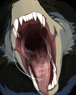 anthro bodily_fluids drooling feathers gaping_mouth imminent_vore male open_mouth saliva sharp_teeth snout solo teeth lionfloof lyfield_(fierian) dinosaur dromaeosaurid prehistoric_species reptile saurischian scalie theropod utahraptor hi_res
