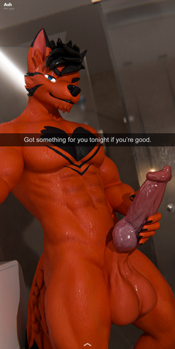 abs accessory after_shower amber_eyes animal_genitalia animal_penis anthro balls bathroom biceps big_balls big_penis black_body black_fur black_fur_markings black_nose canine_genitalia canine_penis caption caption_box captions cellphone clock condensation countershading detailed_background detailed_fur detailed_penis dick_pic dominant dominant_anthro dominant_male electronics erection fur genitals glistening glistening_genitalia glistening_penis hair heart_symbol holding_object holding_phone huge_balls inside knot larger_male looking_at_viewer male markings message muscular muscular_anthro muscular_male nude one_eye_closed orange_body orange_fur pecs penis phone phone_camera phone_view presenting presenting_balls presenting_penis red_body red_fur reflection selfie shower shower_room size_difference smartphone smile smiling_at_viewer smirk smirking_at_viewer smirking_dom social_media solo spiky_hair steam tail tail_markings teeth text text_box tuft vein veiny_knot veiny_penis watch wet wet_body wet_penis wink ashwolfie snapchat ashwolfe canid canine canis mammal wolf 3d_(artwork) absurd_res blender_(artwork) detailed digital_media_(artwork) english_text hi_res