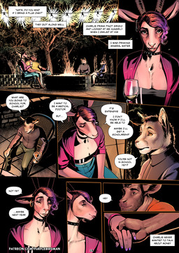 alcohol anthro backyard beverage clothed clothed_female clothed_male clothing colored_nails container cup dialogue drinking_glass ear_piercing ear_ring female femboy fire glass glass_container glass_cup group hair male nails patio piercing ring_piercing shaded_face solo speech_bubble text wine wine_glass purplebirdman charlie_(purplebirdman) josh_(purplebirdman) antelope bovid bovine cattle gazelle mammal comic english_text