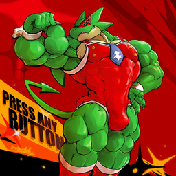 abstract_background accessory anthro biceps big_bulge big_muscles biped bulge claws clothing finger_claws fingers flexing flexing_bicep front_view green_body huge_muscles humanoid_hands leotard looking_at_viewer male mask muscular muscular_anthro muscular_arms muscular_legs muscular_male necktie pose red_clothing red_eyes red_leotard scales smile smiling_at_viewer smirk smirking_at_viewer solo spade_tail standing tail text thick_thighs vein veiny_muscles yellow_eyes yellow_sclera waddledox kings_of_hell mythology mal_leviathan dragon mythological_creature mythological_scalie scalie 1:1 2026 absurd_res artist_name english_text hi_res portrait three-quarter_portrait