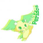 accessory anthro blush butterfly_clip clip_accessory drop_shadow element_drop_shadow female green_eyes hair_accessory hairclip kick on_one_leg pose semi-anthro simple_background solo standing text text_drop_shadow white_background aru-wai-o jewelpet sanrio sega sega_fave peridot_(jewelpet) canid canine canis domestic_dog mammal papillon toy_dog 1:1 character_name