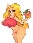 anthro athletic athletic_anthro athletic_female big_breasts blonde_hair blush breasts erect_nipples female food fruit hair huge_breasts humanoid_face navel nipples plant solo tongue tongue_out wumpa_fruit yasuokakitsune activision crash_bandicoot_(series) tawna_bandicoot absurd_res hi_res