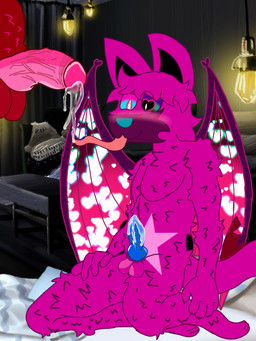 anthro big_penis duo genitals male male/male penis pink_body rinkana solo_focus bear mammal 3:4 hi_res