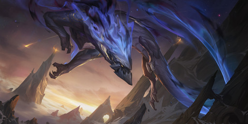 ambiguous_gender blue_body claws cloud detailed_background dutch_angle feral flying meteor mountain outside snow solo tail jack_hsu jiunn_kuo yuyu_wong league_of_legends legends_of_runeterra mythology riot_games tencent dragon mythological_creature mythological_scalie scalie 2:1 digital_media_(artwork) hi_res official_art