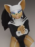 anthro clothed clothing female looking_at_viewer nun_outfit solo skippyarts warfaremachine_(modeler) sega sonic_the_hedgehog_(series) rouge_the_bat rouge_the_nun warfare_rouge bat mammal 3d_(artwork) digital_media_(artwork) hi_res