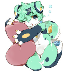 ambiguous_anthro ambiguous_gender anthro biped blue_body blue_pawpads blush bodily_fluids body_pillow bubble_emanata claws emanata featureless_crotch finger_claws front_view grey_body grey_eyes head_tuft kneeling looking_at_viewer multicolored_body navel neck_tuft nude nude_ambiguous nude_anthro open_mouth pawpads pillow saliva seiza sitting slim slim_ambiguous slim_anthro solo tuft waking_up white_body yellow_sclera ookm aquatic aquatic_gastropod bear gastropod hybrid mammal mollusk sea_slug slug 2023 digital_drawing_(artwork) digital_media_(artwork) shaded soft_shading