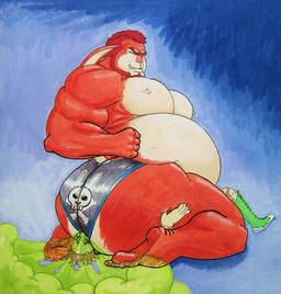 anthro barefoot beard belly big_belly big_butt boots breasts butt butt_grab butt_smother clenched_teeth clothing crossbones dominant_prey duo eyes_closed facesitting facial_hair fart fart_cloud fart_fetish farting_on_another farting_on_face feet fist floppy_ears footwear fur gas gassing green_fart_cloud hair hand_on_butt humanoid_feet humanoid_hands humiliation larger_anthro larger_male male male/male moobs musclegut muscular nipples obese overweight pecs plantigrade predator/prey red_body red_fur red_hair shoes sitting sitting_on_another size_difference skull_and_crossbones smelly smile smothering stinkface straining submissive_predator teeth wrestler wrestling unknown_artist lagomorph leporid mammal rabbit