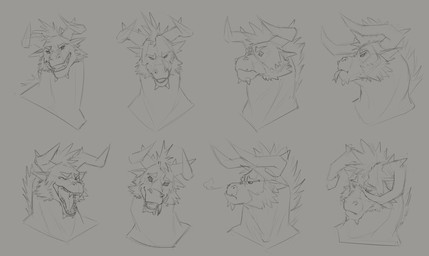 anthro beard blep chin_spikes facial_hair facial_spikes fangs forked_tongue grin grumpy hair horn laugh male male_anthro messy_hair mouth_closed open_mouth open_smile sad short_hair simple_background smile solo spikes spikes_(anatomy) teeth tongue tongue_out aduran mythology dragon mythological_creature mythological_scalie scalie bust_portrait hi_res monochrome portrait sketch sketch_page