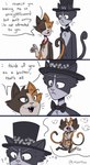 3_panel_comic anthro anthro_on_anthro biped black_body black_fur bodily_fluids bow_tie breath brown_body brown_fur cheek_tuft chest_tuft clothing collar collar_only confusion dialogue dipstick_tail duo eyes_closed facial_tuft feet female fingers french_kissing fur grope groping_crotch hat headgear headwear intraspecies kissing making_out male male/female markings multicolored_pawpads nude open_mouth orange_body orange_fur pawpads paws question_mark saliva saliva_on_tongue simple_background standing stated_incest suggestive sweat tail tail_markings teeth text thought_bubble tongue tongue_out top_hat tuft two_tone_pawpads whiskers white_background white_body white_fur littlestfuzz cats_(2019) cats_(musical) mr._mistoffelees mungojerrie rumpleteazer calico_cat domestic_cat felid feline felis mammal tuxedo_cat 2021 absurd_res comic digital_drawing_(artwork) digital_media_(artwork) english_text hi_res brother_(lore) brother_and_sister_(lore) incest_(lore) sibling_(lore) sister_(lore)