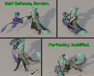 4_ears 4_panel_comic angry anthro biped blood bodily_fluids body_slam bottomwear broken_sword claws clothed clothed_anthro clothing cracked cracked_ground cracks digitigrade eyes_closed eyewear feathered_tail feathered_wings feathers feet fight fighting_pose fur glasses grabbing_neck hair horn horn_jewelry horn_ring jewelry melee_weapon midair multi_ear narrowed_eyes neck_grab necklace nude nude_anthro open_mouth overcoat pants paws pose reference_to_character ring_(jewelry) self-defense shattered shirt simple_background slamming spiri'vali standing surprised swinging_weapon sword tail teeth text toes topwear weapon winged_arms wings wounded beanthusiast hiyu_(modeler) hlvrai asher_sterling avali wickerbeast 3d_(artwork) absurd_res blender_(artwork) comic digital_media_(artwork) english_text hi_res sequence