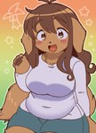 anthro big_breasts breasts clothed clothing female kemono slightly_chubby slightly_chubby_female solo kamijou_shoutarou canid canine canis domestic_dog mammal hi_res