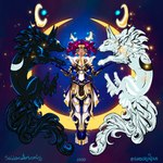 ambiguous_gender breasts fantasy female feral group moon moon_goddess sailor trio saberlinsla sailor_moon_(series) fan_character canid canine canis deity human mammal wolf absurd_res hi_res