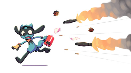 ambiguous_gender anthro briefcase clothing gloves handwear kerchief open_mouth running simple_background solo teeth white_background wuhugege nintendo pokemon team_fortress_2 valve valve_corporation canid canine generation_4_pokemon mammal pokemon_(species) riolu 16:9 hi_res widescreen