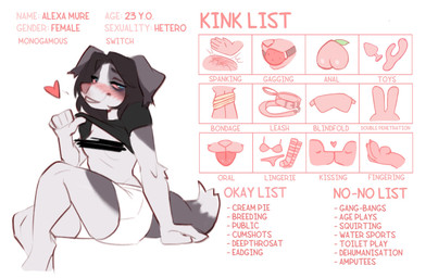 anthro bdsm clothed clothing female fur multicolored_body multicolored_fur solo mystery.dog alexa_(mystery.dog) border_collie canid canine canis collie domestic_dog herding_dog mammal pastoral_dog sheepdog hi_res model_sheet