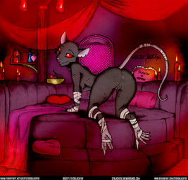 anthro anus ass_up bandage bed black_body black_fur bodily_fluids breasts brothel butt ear_piercing feet female fur furniture genital_fluids genitals piercing presenting presenting_anus presenting_vulva raised_tail rat_tail red_eyes scar soles solo tail teasing toes tongue tongue_out vaginal_fluids vulva wraps studioblackfox warhammer_(franchise) mammal murid murine rat rodent skaven digital_drawing_(artwork) digital_media_(artwork) graphite_(artwork) hi_res traditional_media_(artwork)
