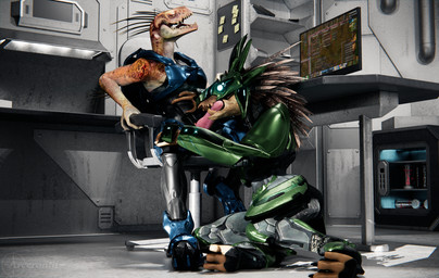 3_fingers 3_toes animal_genitalia animal_penis anthro anthro_on_anthro anthro_penetrated anthro_penetrating anthro_penetrating_anthro appliance armor beverage_can brown_body brown_feathers clothed clothed_sex clothing digitigrade duo electronics eyes_closed face_covered feather_hair feathers feet fellatio female female_penetrated fingers fridge full_armor genital_slit genitals glowing glowing_eyes hand_on_chest hand_on_knee hand_on_leg headgear helmet intraspecies kitchen_appliance knot knotted_penis looking_pleasured male male/female male_penetrating male_penetrating_female minifridge monitor oral penetration penile penis penis_in_mouth penis_poking_out penis_through_fly pink_penis pseudo_hair quill_hair scales sex sharp_teeth sitting tan_body tan_scales teeth text toes white_eyes arceronth pickle_juice_(modeler) factorio halo_(series) microsoft wube_software xbox_game_studios cor_zan t'loaki alien avian ibie'shan kig-yar reptile scalie t'vaoan english_text hi_res