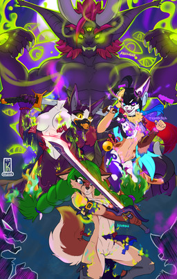 alternate_eye_color anthro bolt_on_head clothing convenient_censorship detachable detachable_limbs electricity female glowing glowing_eyes group holidays hypnosis hypnotic_eyes katana male melee_weapon mind_control nipple_slip panties panty_shot severed_body_part severed_head surprised sword underwear weapon kyu-maru alexander_siegfried_wrong frankyra_(kyu-maru) hala_(fox_xd) hannah_efrayim_(evangellos) antelope bovid canid canine canis demon domestic_cat domestic_dog felid feline felis hybrid mammal wolf absurd_res hi_res