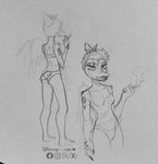 anthro arm_tattoo barefoot black_lipstick clothing feet female hair lipstick looking_at_viewer makeup short_hair solo tattoo tired_eyes underwear wings yhorey_san cavemanon_studios goodbye_volcano_high snoot_game fang_(gvh) prehistoric_species pterodactylus pterosaur reptile scalie hi_res monochrome sketch traditional_media_(artwork)