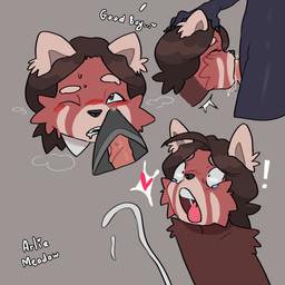 anthro blush bodily_fluids brown_body brown_fur cum cum_in_mouth cum_inside deep_throat duo ejaculation erection exclamation_point facial_markings facial_tuft featureless_chest fellatio fluffy_ears fur genital_fluids genitals good_boy head_grab head_markings heart_symbol male male/male markings neck_bulge open_mouth oral oral_penetration penetration penile penis precum red_body red_fur sex steam steamy_breath tears text tuft white_body white_fur arlie_meadow mitya_(mitrotsky) ailurid ambiguous_species mammal red_panda 1:1 2024 absurd_res digital_media_(artwork) english_text hi_res signature