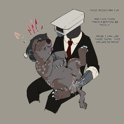 anal anal_fisting anal_penetration bestiality bodily_fluids bound butt clothed clothing crying duo ear_piercing ear_tag feral feral_penetrated fisting for_a_head forced genital_mutilation genital_torture humanoid_on_feral humanoid_penetrating humanoid_penetrating_feral interspecies male male/male male_on_feral male_penetrated male_penetrating male_penetrating_male mutilation nullification on_lap open_mouth penetration piercing rape rolled_up_sleeves scruff_grab sex simple_background size_difference smaller_feral smaller_penetrated tail tears teeth text tongue tongue_out puppyratcat skibidi_toilet avaya_(puppyratcat) alien cameraman_(skibidi_toilet) canid canine canis felid feline humanoid hybrid mammal object_head xog english_text hi_res