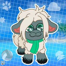 bleet eyewear feral fur glasses male scarf simple_animation solo tongue tongue_out nyale0102 bovid caprine mammal sheep 1:1 animated digital_media_(artwork) loop