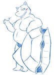 anthro belly blush bulge clothing kemono male overweight overweight_male shell-less solo underwear nakadashimashta nintendo pokemon blastoise generation_1_pokemon pokemon_(species) 2020 hi_res