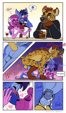 alcohol all_fours anal anal_orgasm anal_penetration anthro anthro_on_anthro anthro_penetrated anthro_penetrating anthro_penetrating_anthro anus backsack balls bdsm beak beverage bisexual bisexual_sandwich blush bodily_fluids breasts butt chastity_cage chastity_device chastity_device_only chastity_key clothed clothed_to_nude clothing collar container cuckquean cum cum_in_ass cum_inside cum_while_chaste cum_while_penetrated cumshot cup dialogue dominant dominant_female dominant_male dripping ejaculation erection eyes_closed fangs female female_on_bottom female_supporting_yaoi from_behind_position fur genital_fluids genitals glass glass_container glass_cup good_boy group group_sex hair hands-free holding_leash holding_object humanoid_genitalia humanoid_penis infidelity keyholding kissing leash leash_pull leashed_collar looking_pleasured male male/female male/male male_on_bottom male_on_top male_penetrated male_penetrating male_penetrating_male nude on_bottom on_top open_mouth orgasm penetration penile penile_penetration penis penis_in_ass plap romantic romantic_ambiance rough_sex saliva saliva_drip sandwich_position sex simultaneous_orgasms size_difference smaller_penetrated smile speech_bubble submissive submissive_male tail teeth text threesome tongue tongue_out trio vein veiny_penis wearing_chastity_device wine nikraccoom avian bird domestic_cat felid feline felis hyena mammal absurd_res comic digital_media_(artwork) english_text hi_res one_page_comic