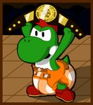 clean_diaper clothed clothing diaper feral green_body green_scales head_tuft male pattern_diaper scales simple_background solo text tuft wearing_diaper young young_feral young_male adwdwrew24 mario_bros nintendo paper_mario paper_mario:_the_thousand_year_door the_great_gonzales_jr baby_yoshi green_yoshi yoshi english_text hi_res