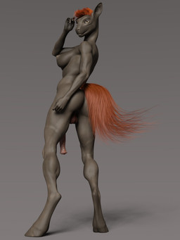 5_fingers animal_genitalia animal_penis anthro areola balls big_breasts breasts butt butt_pose collarbone equine_genitalia equine_penis equine_tail fingers flaccid flared_penis genitals grey_areola grey_background grey_body grey_breasts grey_eyes grey_nipples grey_skin gynomorph hair head_tilt head_turned hooves intersex looking_back medial_ring muscular muscular_arms muscular_gynomorph muscular_intersex muscular_thighs nipples nude nude_gynomorph nude_intersex orange_hair orange_tail penis pink_penis pose simple_background smile solo tail earthclan3d revna_(earthclan) equid equine horse mammal 3:4 3d_(artwork) digital_media_(artwork) hi_res