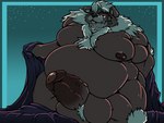 anthro balls bedding blanket body_hair genitals hairy hairy_balls male moobs night overweight overweight_male penis slightly_chubby slightly_chubby_male solo soulasexypanda lifewonders tokyo_afterschool_summoners kimun_kamui_(tas) bear mammal 4:3 absurd_res hi_res