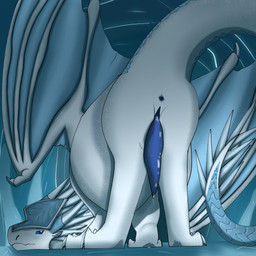 animal_genitalia animal_penis anus aroused ass_up blue_body blue_eyes blue_penis blue_scales blush blush_lines bodily_fluids butt cave claws downward_dog_pose dripping erection feet feral genital_fluids genital_slit genitals glitter horn ice ice_cave leaking_precum male male_feral paws penis precum precum_drip precum_on_ground precum_on_own_penis precum_on_penis raised_tail rear_view relaxed_expression relaxing scales solo sparkles spiked_tail spikes spikes_(anatomy) spread_anus spread_wings spreading tail talons tapering_penis toes wings stormtheartist mythology wings_of_fire fan_character dragon icewing_(wof) mythological_creature mythological_scalie scalie 1:1 hi_res